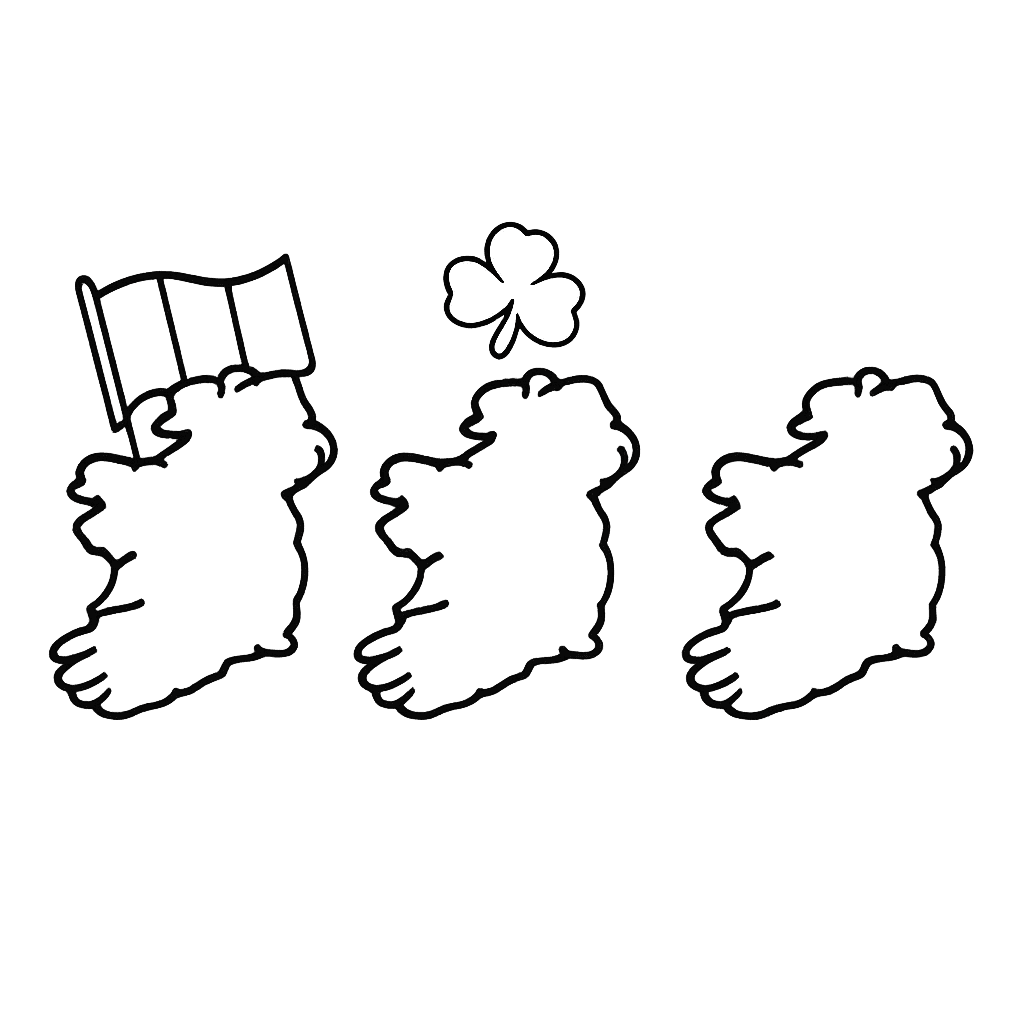 Free printable coloring page: Ireland Outline, for ages 3-6