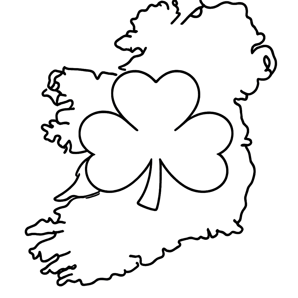 Free printable coloring page: Ireland Map, for ages 3-6