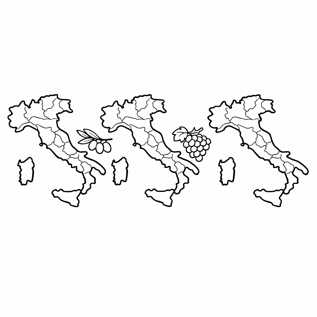 Free printable coloring page: Object Only: Two Or Three Italys Side By…, for ages 7-12
