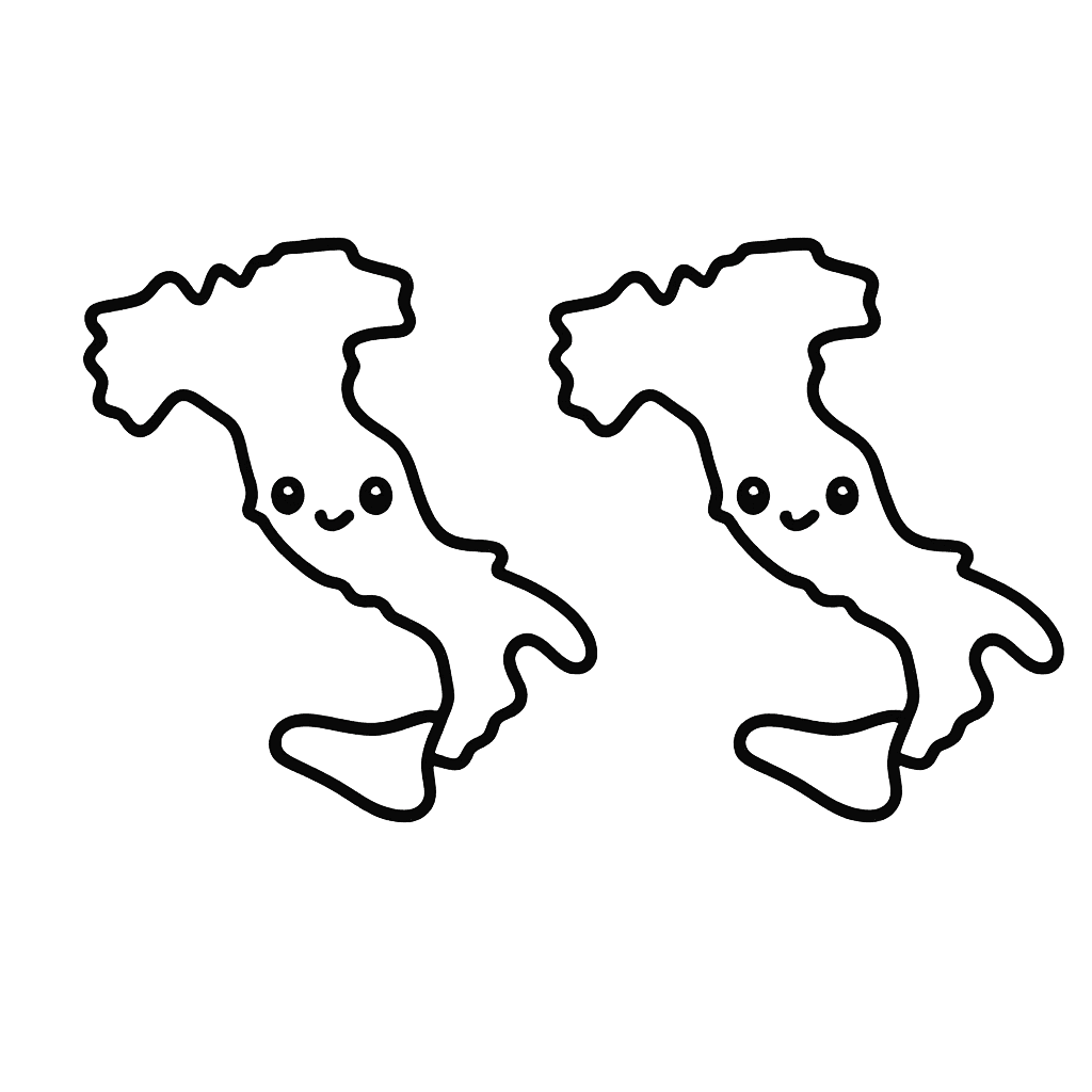 Free printable coloring page: Italy Map, for ages 3-6