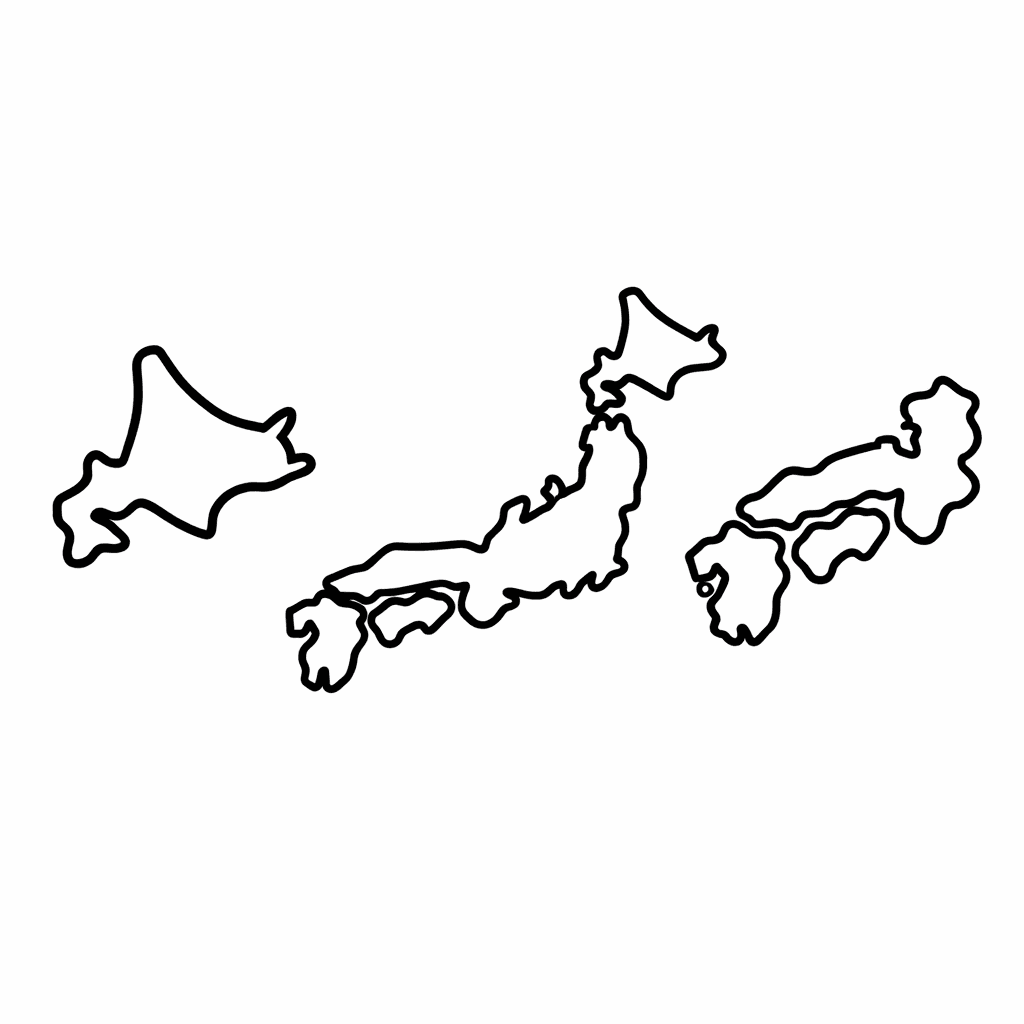 Free printable coloring page: Japan Map, for ages 3-6