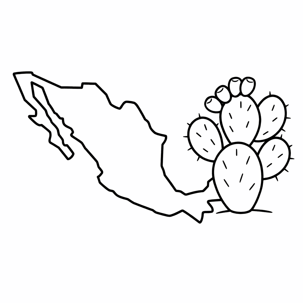 Free printable coloring page: Mexico Flag, for ages 3-6