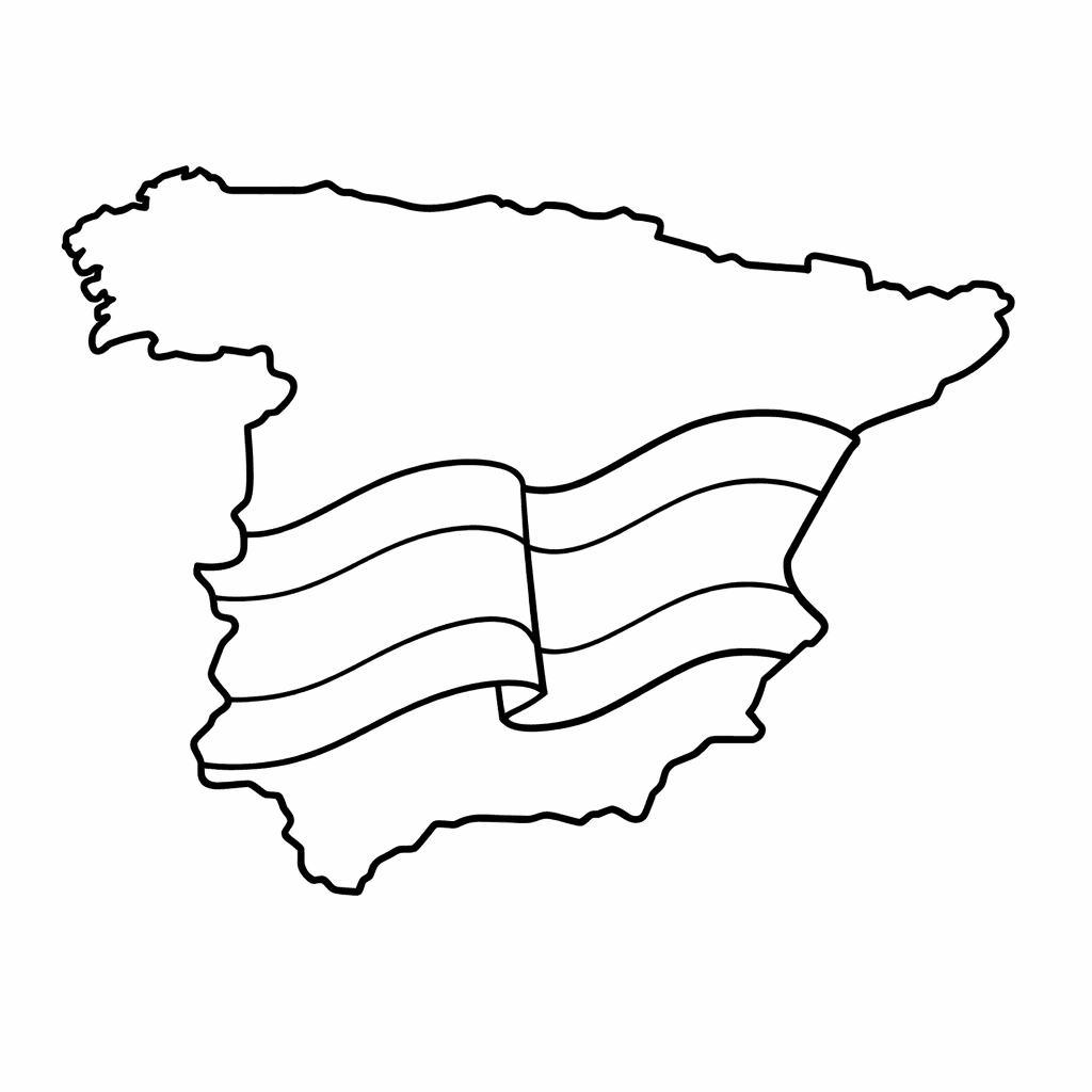 Free printable coloring page: Object Only: Two Or Three Spains Side By…, for ages 3-6