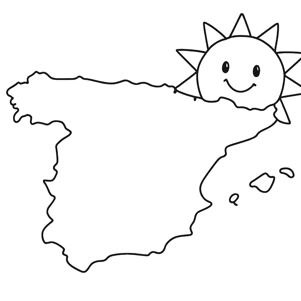Free printable coloring page: Spain Flag, for ages 3-6