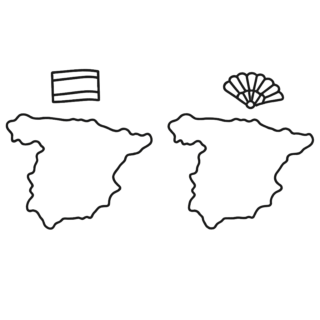 Free printable coloring page: Spain And Bull, for ages 3-6