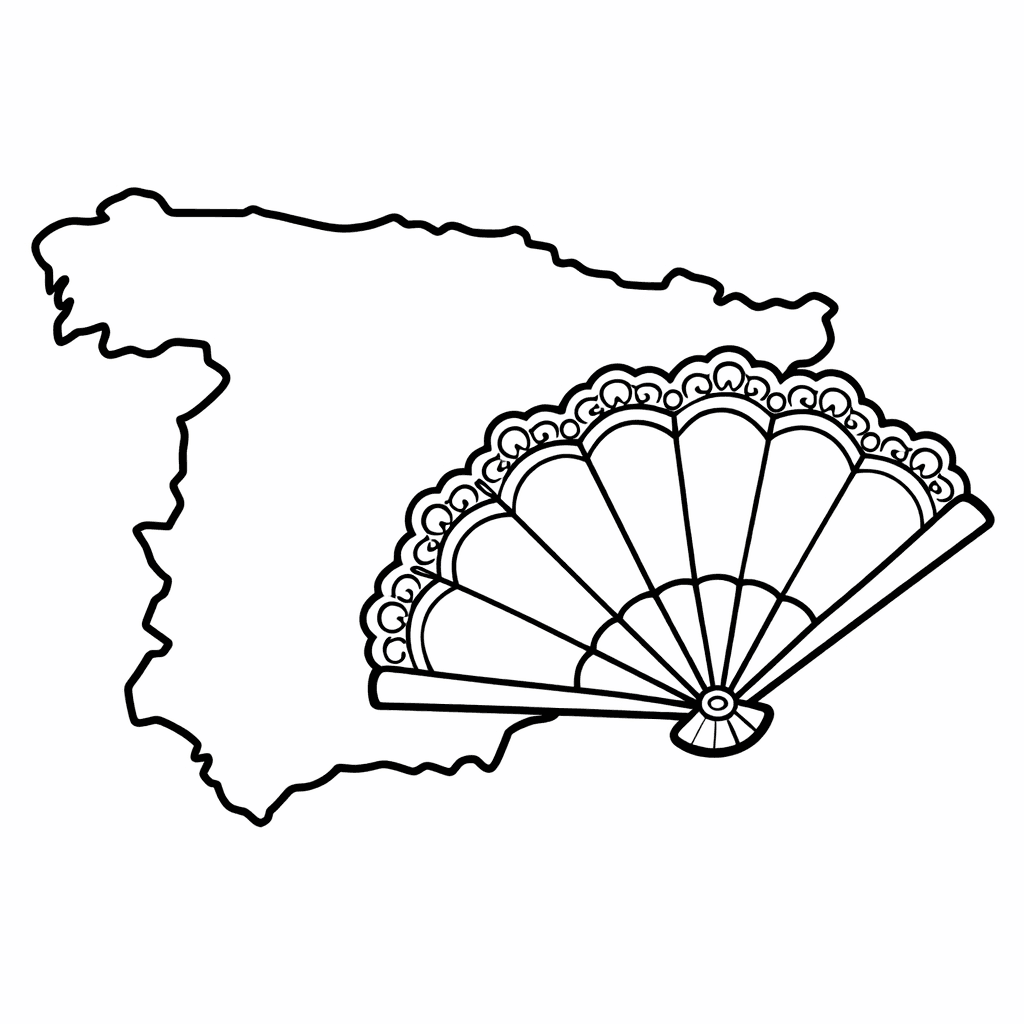 Free printable coloring page: Spain Map, for ages 3-6