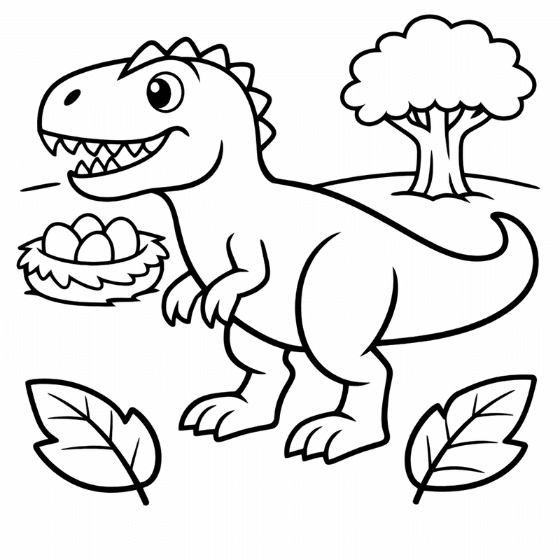 Free printable coloring page: Object Only: Two Or Three Allosauruss Side By…, for ages 3-6