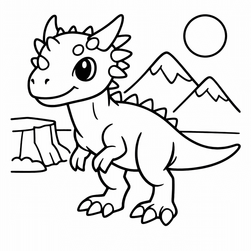 Free printable coloring page: Dracorex Face, for ages 3-6