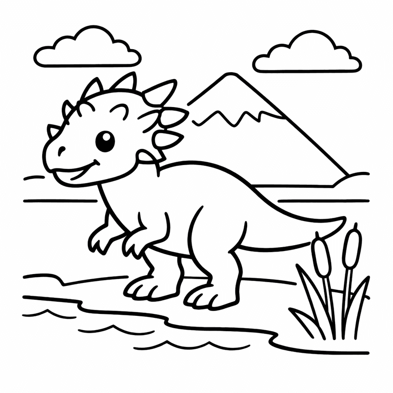 Free printable coloring page: Dracorex Face, for ages 3-6