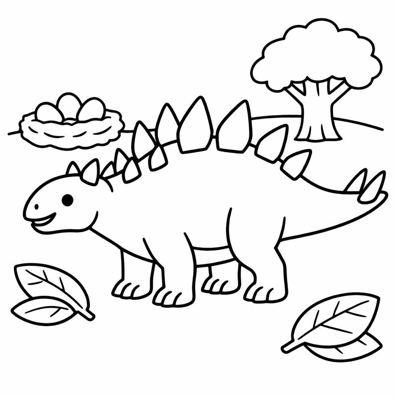 Free printable coloring page: Huayangosaurus Standing, for ages 3-6