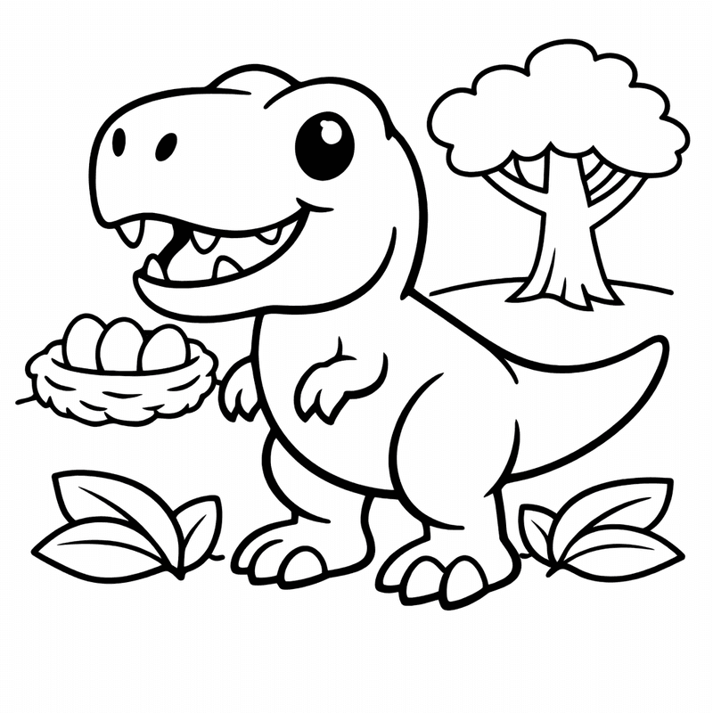 Free printable coloring page: T-rex Face, for ages 3-6