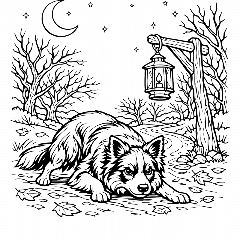 Free printable coloring page: A Border Collie Catching A Frisbee Mid-air, for ages 7-12