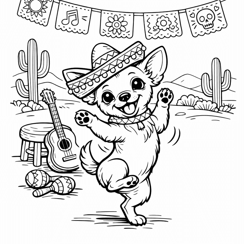 Free printable coloring page: A Chihuahua Puppy With Huge Ears And Big…, for ages 7-12