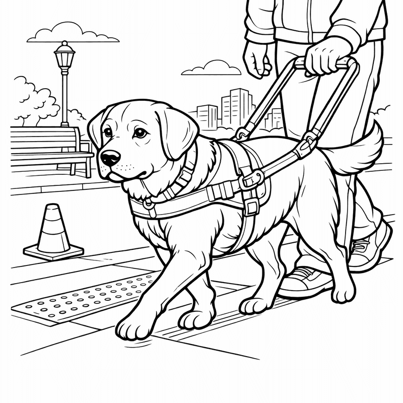Free printable coloring page: Object Only: A Cute Labrador With Clean Outlines,…, for ages 7-12