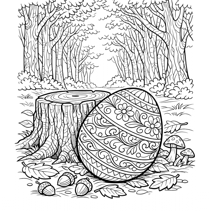 Free printable coloring page: A Collection Of Five Easter Eggs With Different…, for ages 7-12