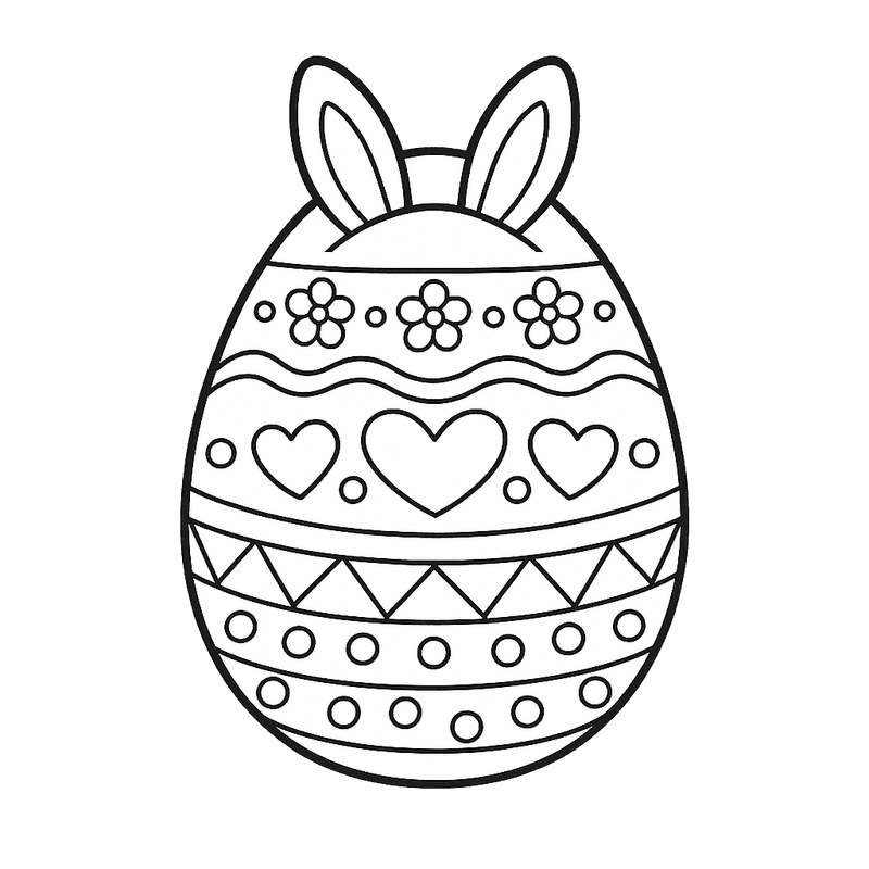 Easter Egg Coloring Page — An Easter Egg Hunt Scene With Eggs Hidden…