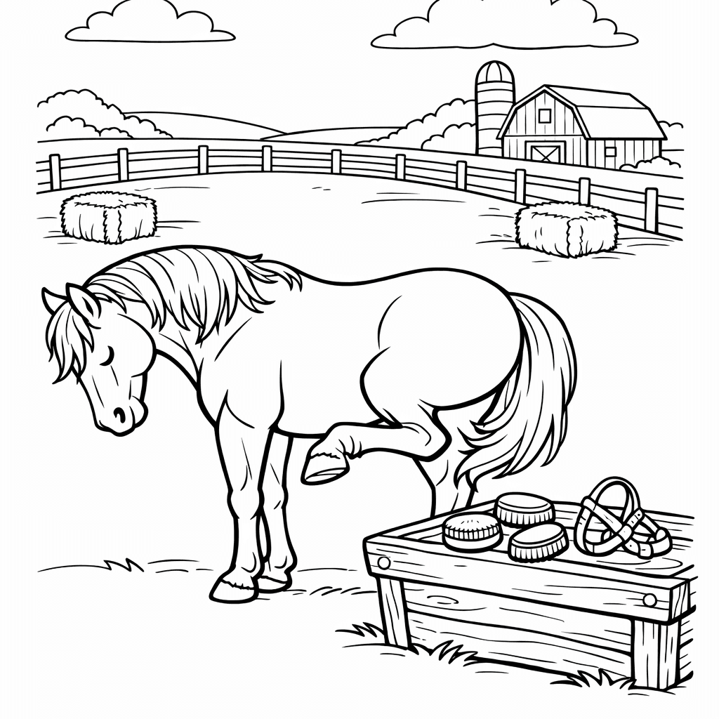 Free printable coloring page: Horse Running, for ages 7-12