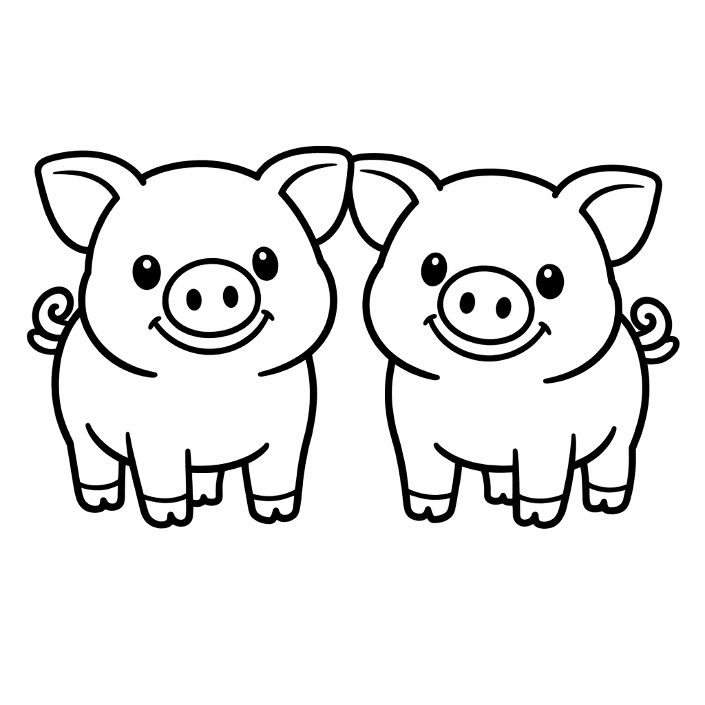 Free printable coloring page: Pig And Barn, for ages 3-6