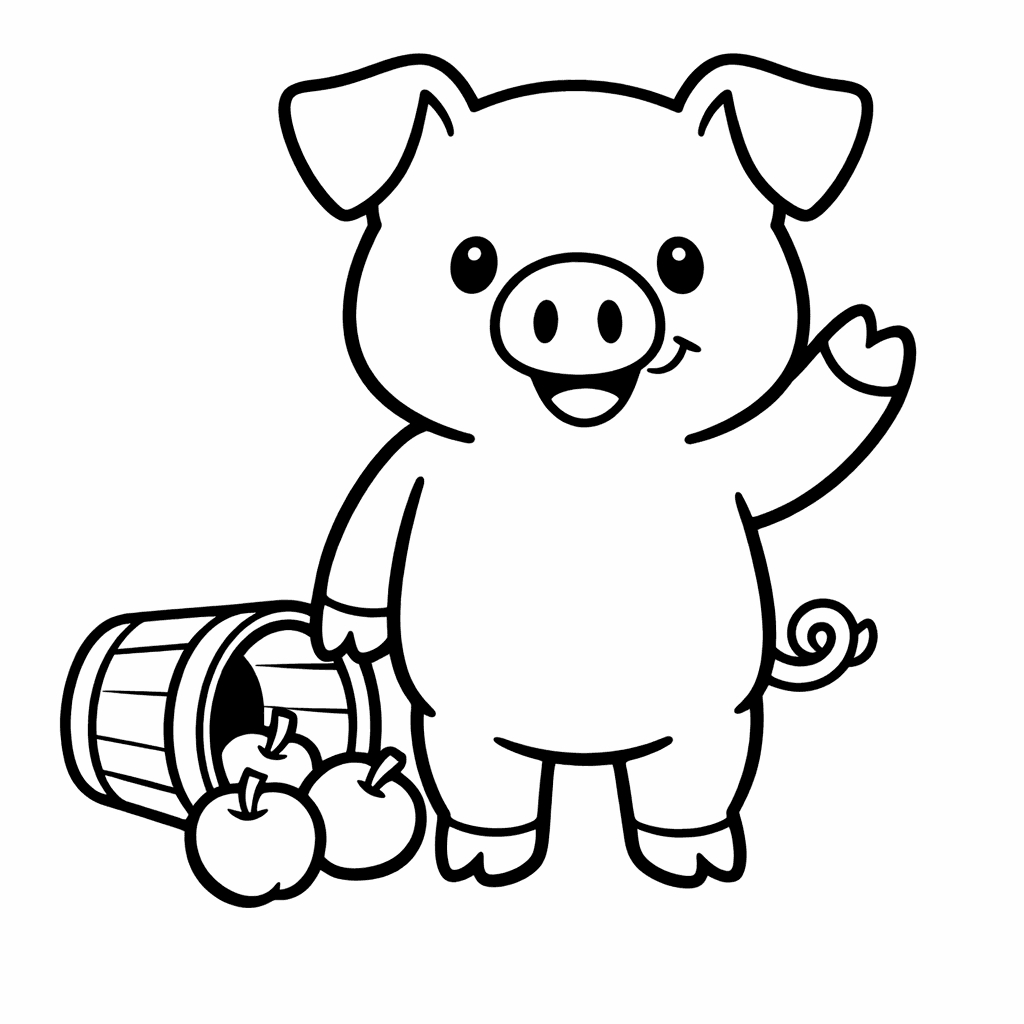 Free printable coloring page: Pig Face, for ages 3-6