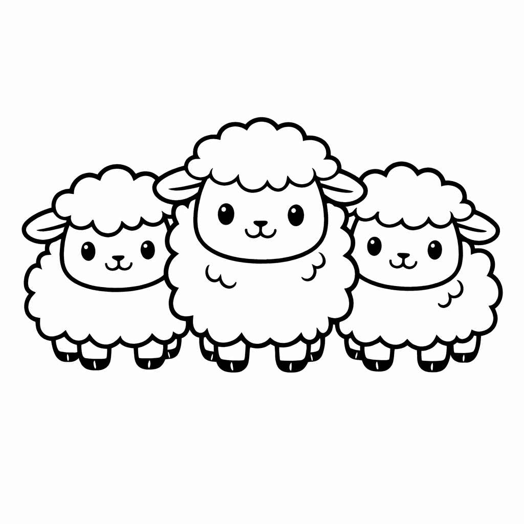 Sheep Coloring Page — Sheep And Barn