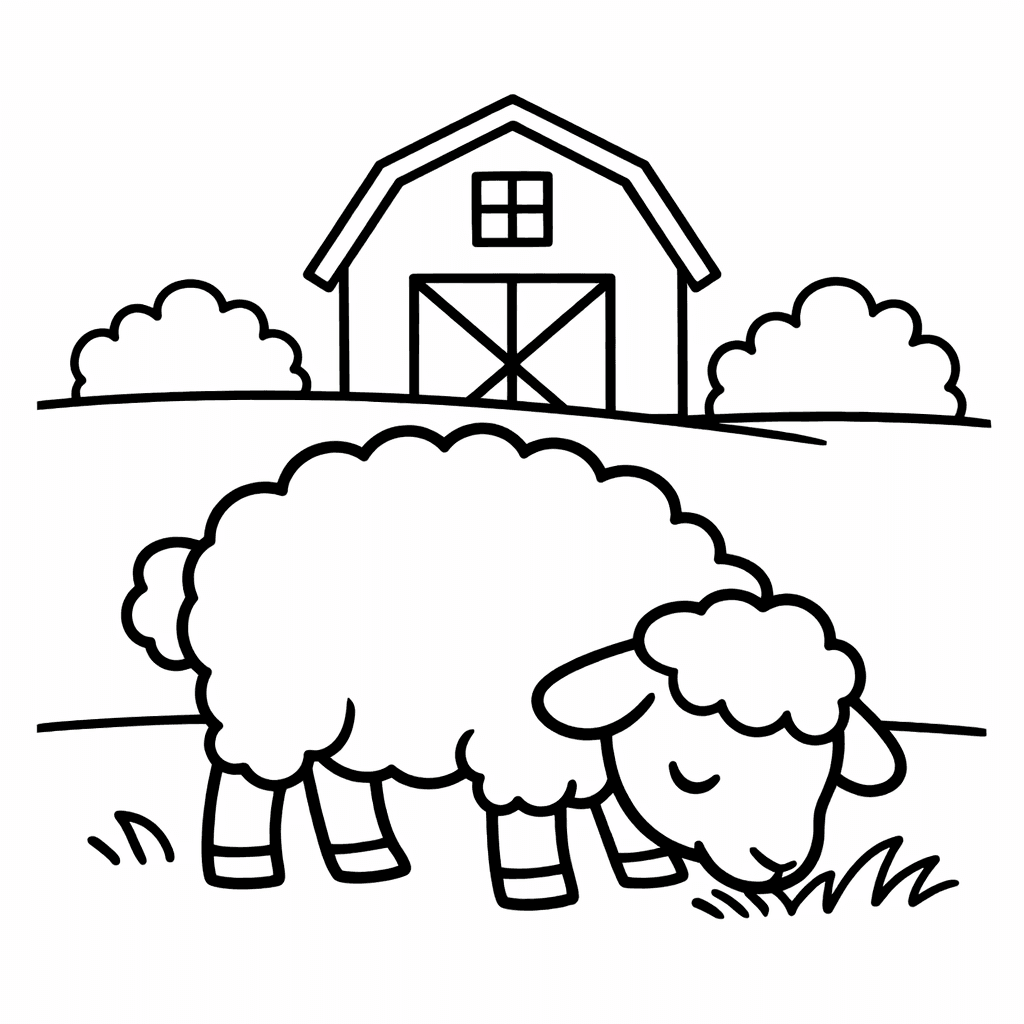 Sheep Coloring Page — Sheep Face