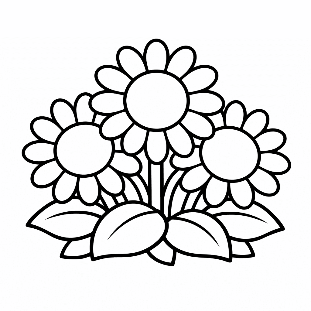 Free printable coloring page: Sunflower Tall, for ages 3-6