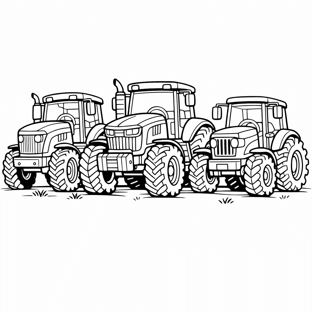 Free printable coloring page: Tractor Side View, for ages 7-12