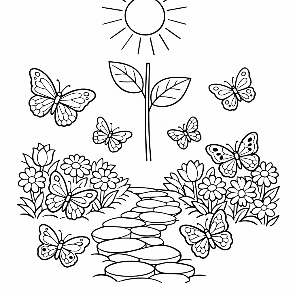 Free printable coloring page: A Large Detailed Butterfly With Patterned Wings Resting…, for ages 7-12