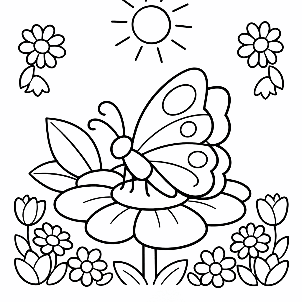 Free printable coloring page: A Close-up Of A Happy Girl Lying On…, for ages 3-6