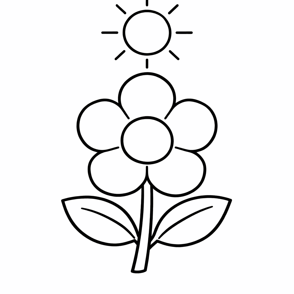 Free printable coloring page: Object Only: A Spray Of Cherry Blossoms With…, for ages 3-6