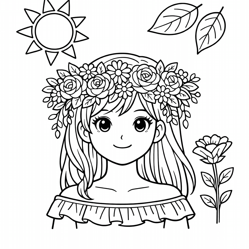 Free printable coloring page: In A Cozy, Sunlit Room, A Playful Kitten…, for ages 7-12