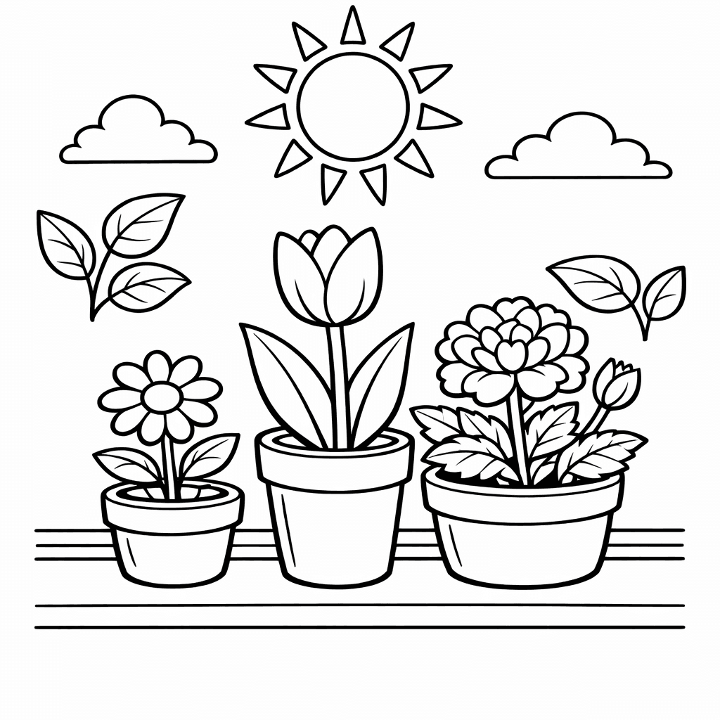 Free printable coloring page: A Cheerful Rabbit In A Sunlit Garden Joyfully…, for ages 7-12