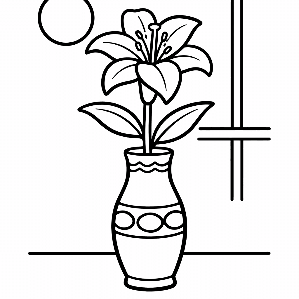 Free printable coloring page: In A Lush Garden, Lily Dances Joyfully Among…, for ages 3-6