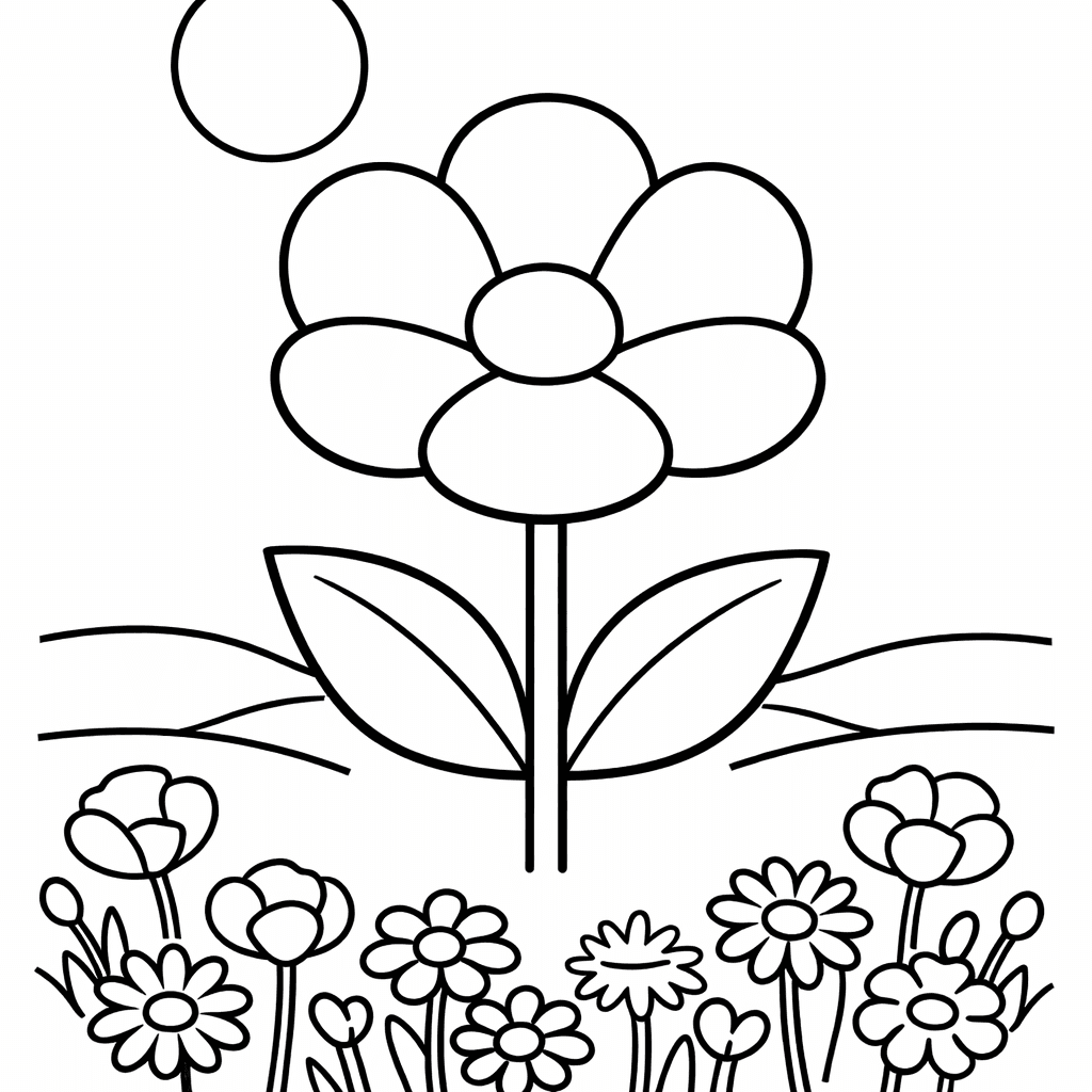 Free printable coloring page: A Joyful Bunny Leaps Through A Sunlit Meadow,…, for ages 7-12