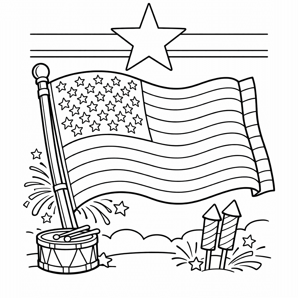 Free printable coloring page: Flag Simple, for ages 7-12