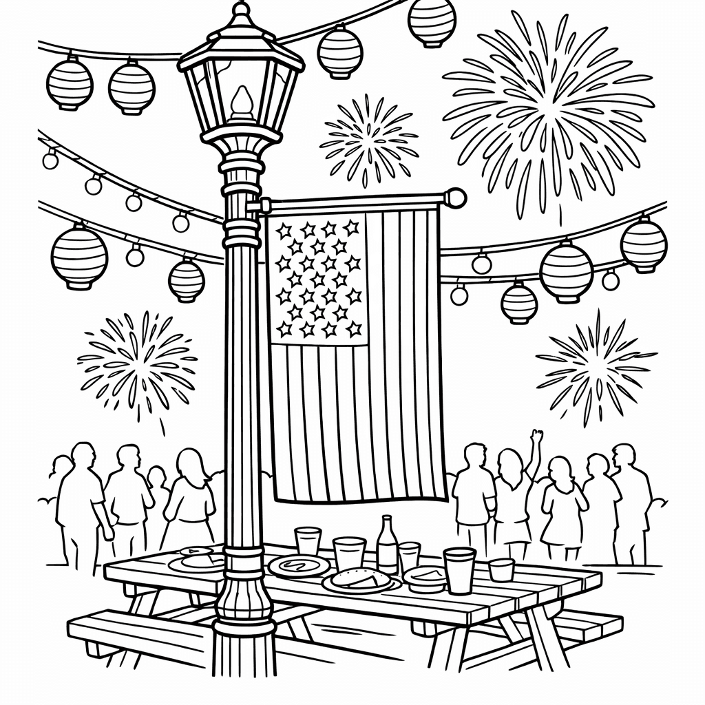 Free printable coloring page: Flag Outline, for ages 7-12