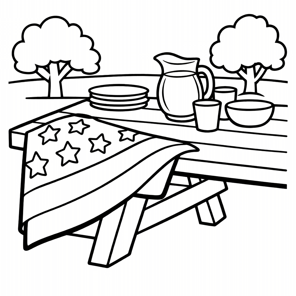 Free printable coloring page: Flag And Pole, for ages 3-6