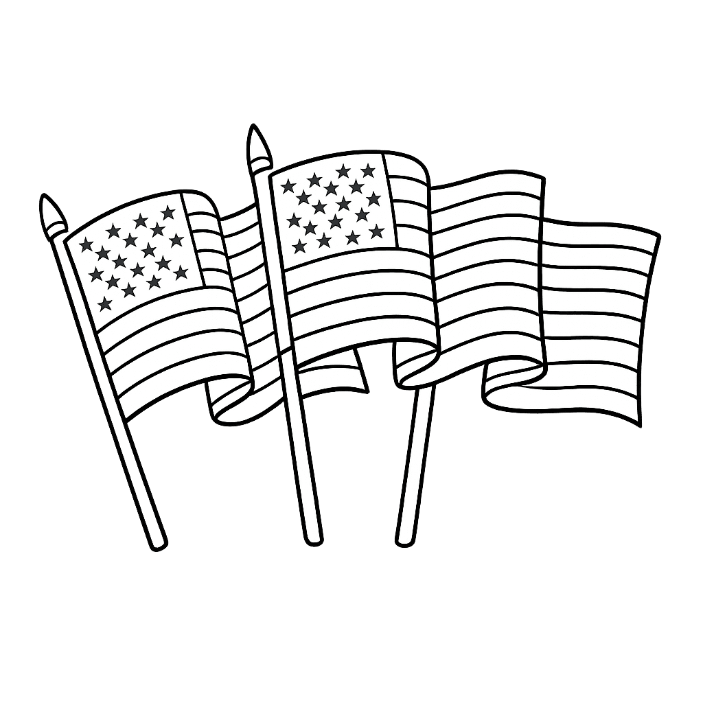 Free printable coloring page: Flag Outline, for ages 3-6