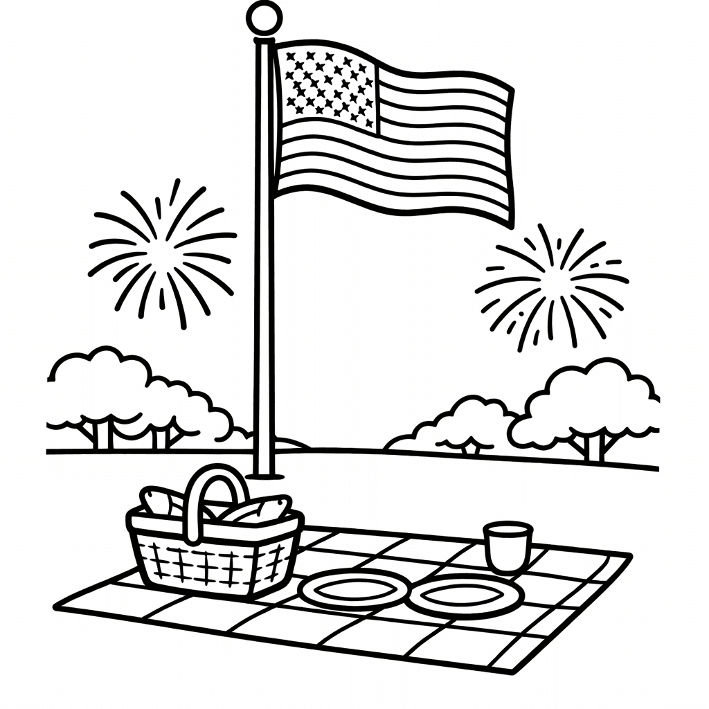 Free printable coloring page: Flag Simple, for ages 3-6