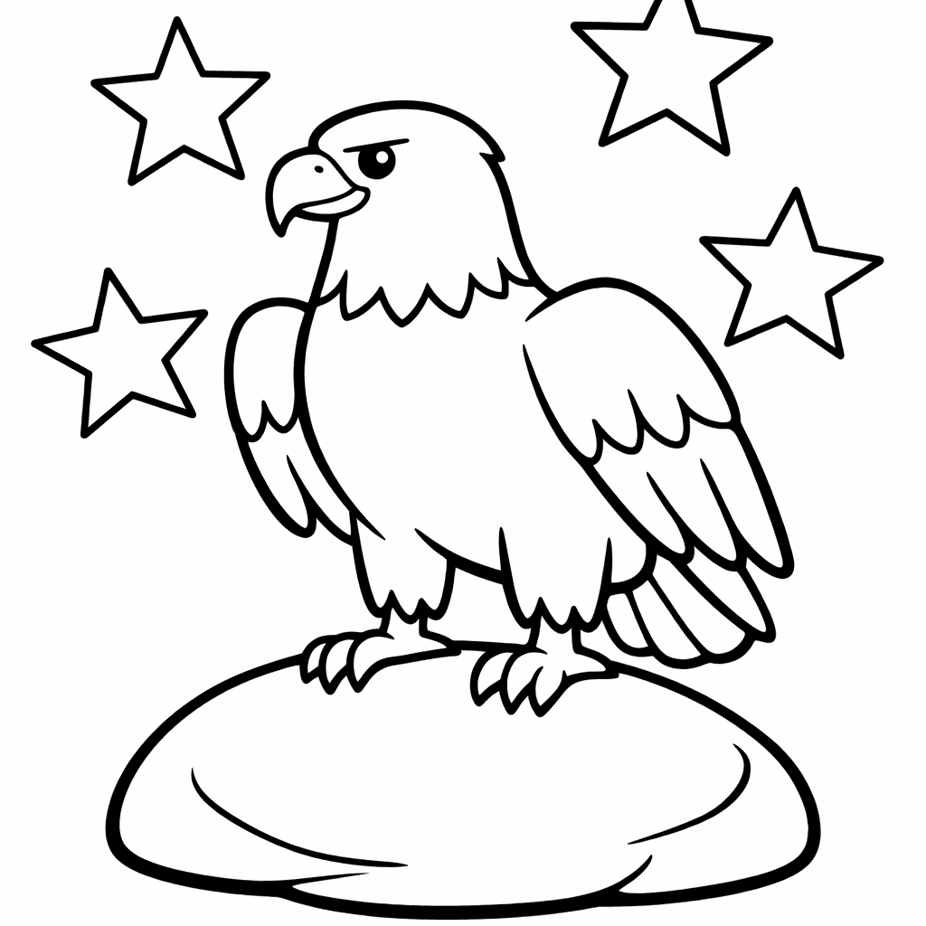 Free printable coloring page: Eagle Flying, for ages 3-6