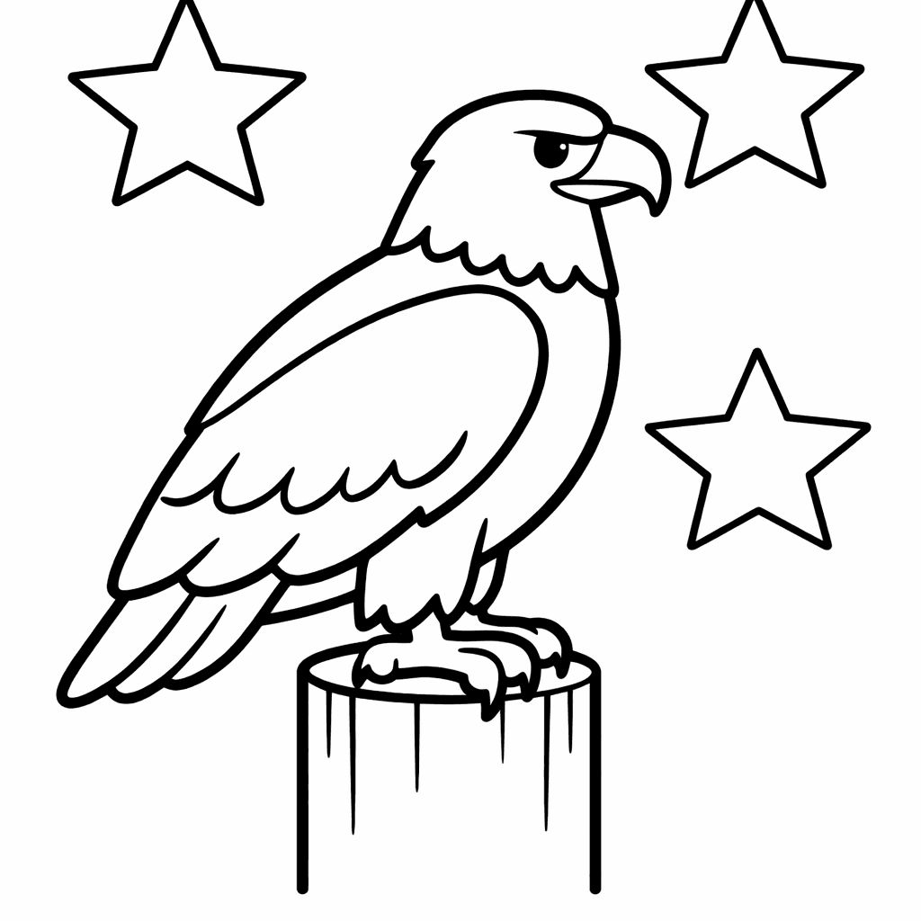 Free printable coloring page: Eagle Outline, for ages 3-6