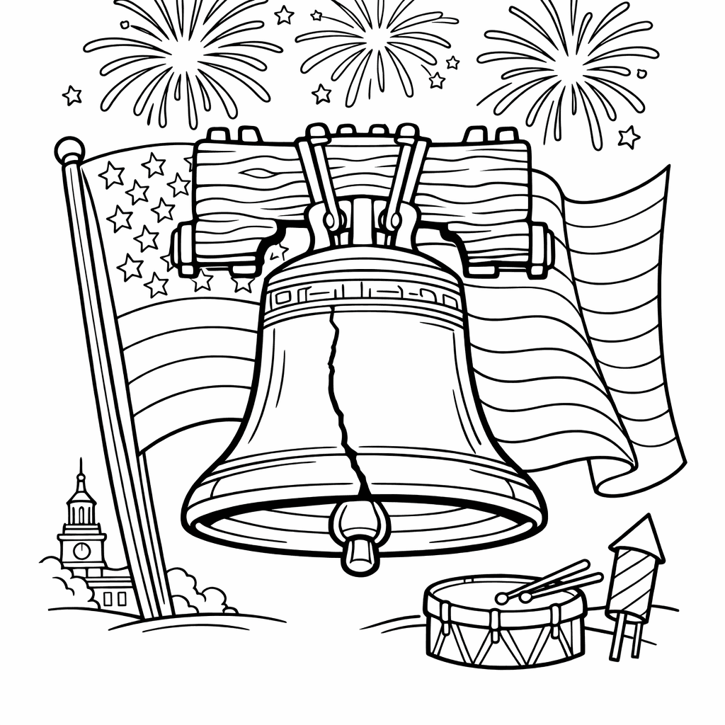 Free printable coloring page: Bell Outline, for ages 7-12