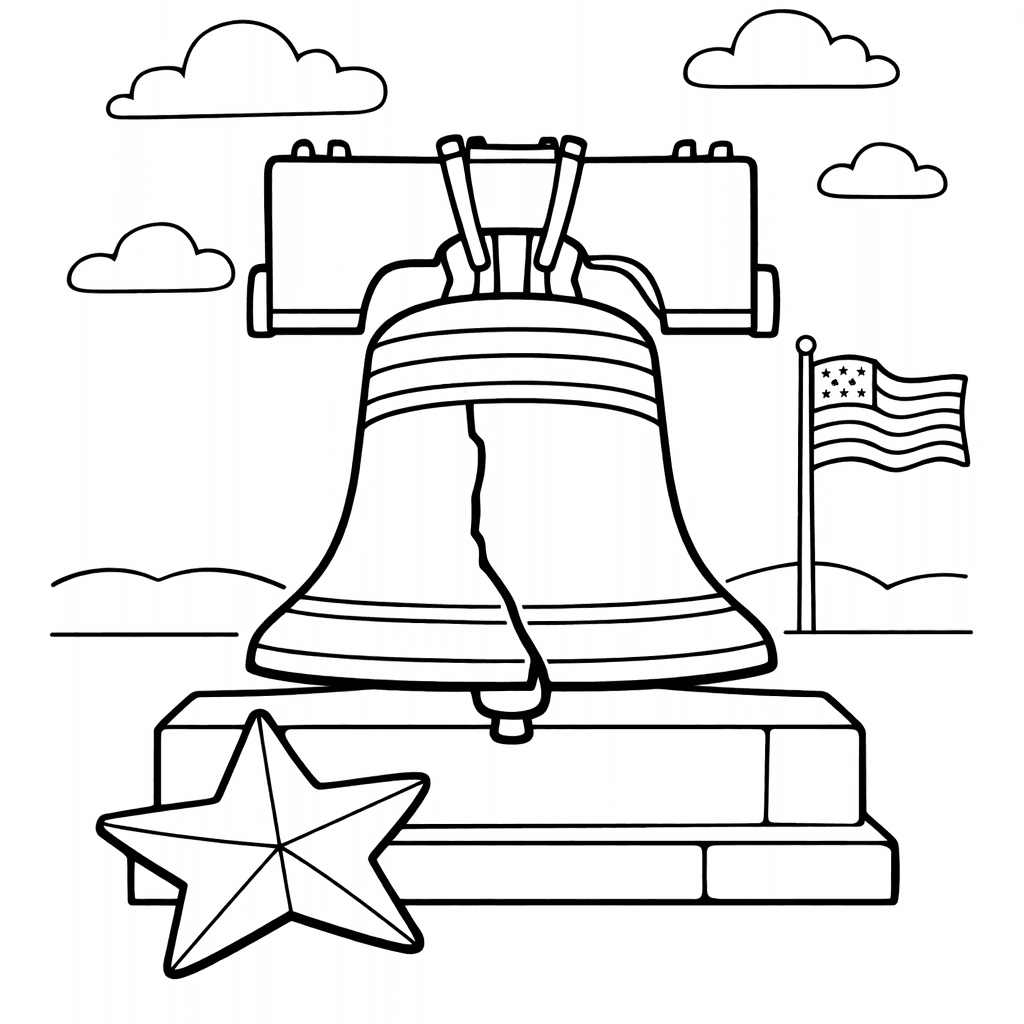 Liberty Bell Coloring Page — Liberty Bell Outline