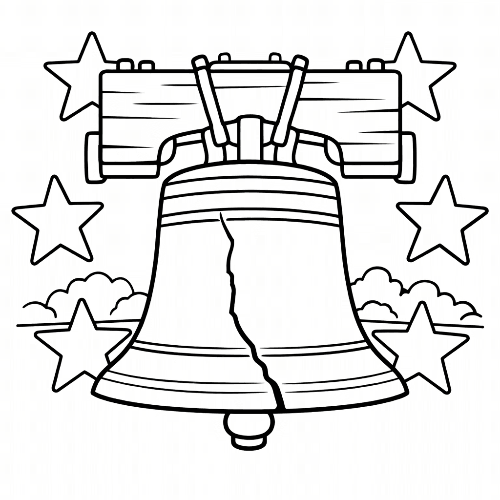 Liberty Bell Coloring Page — Patriotic Bell