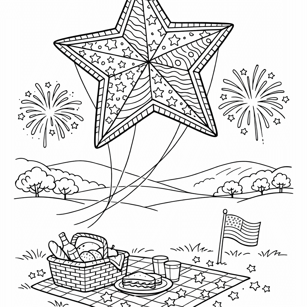 Free printable coloring page: Star Burst, for ages 7-12