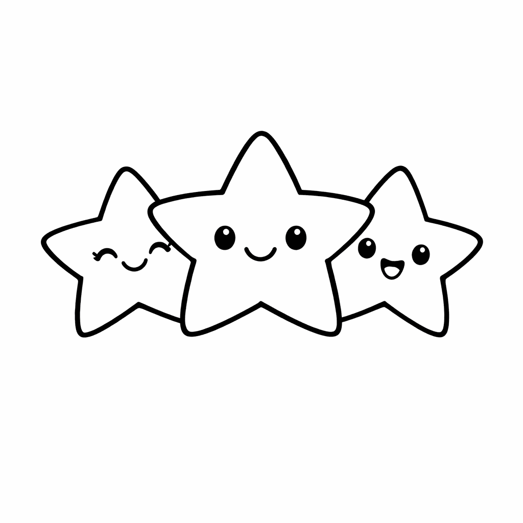 Free printable coloring page: Star Simple, for ages 3-6