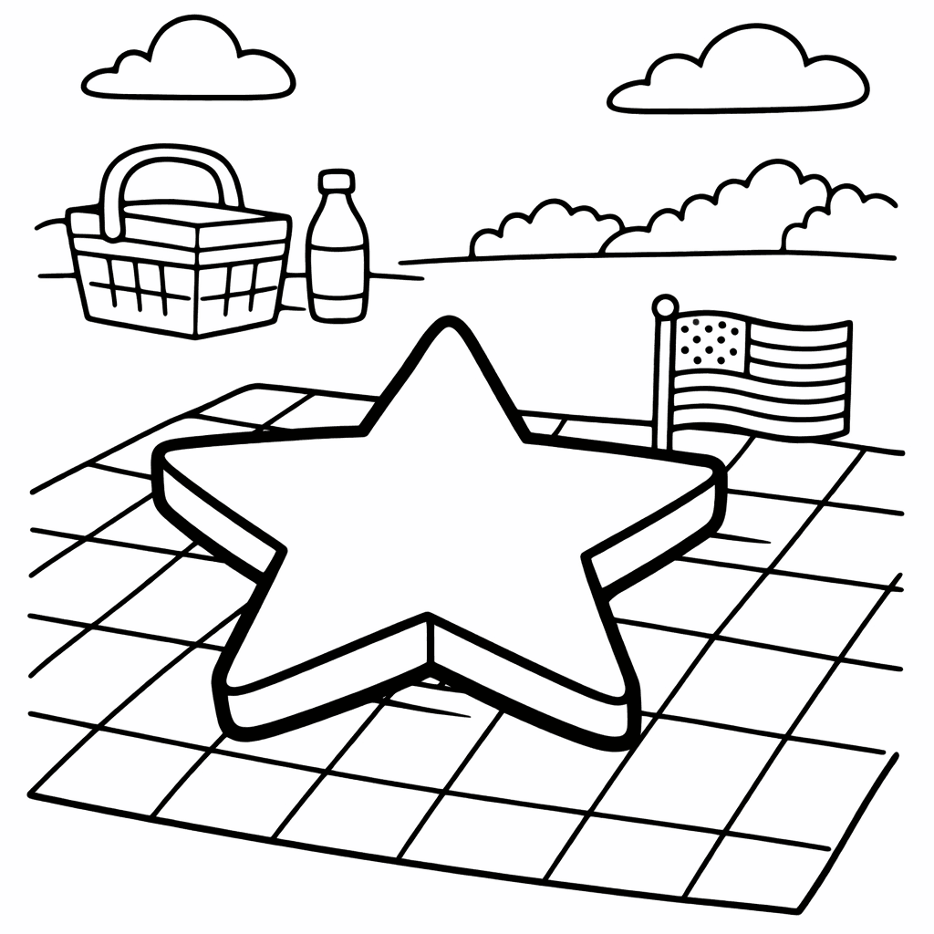 Free printable coloring page: Star Burst, for ages 3-6