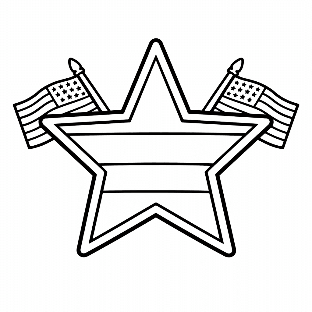 Free printable coloring page: Star Outline, for ages 3-6