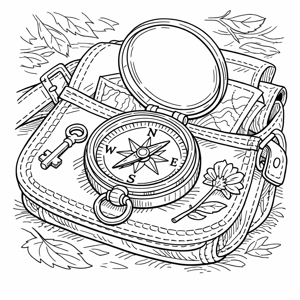 Free printable coloring page: Object Only: Two Or Three Compasss Side By…, for ages 7-12
