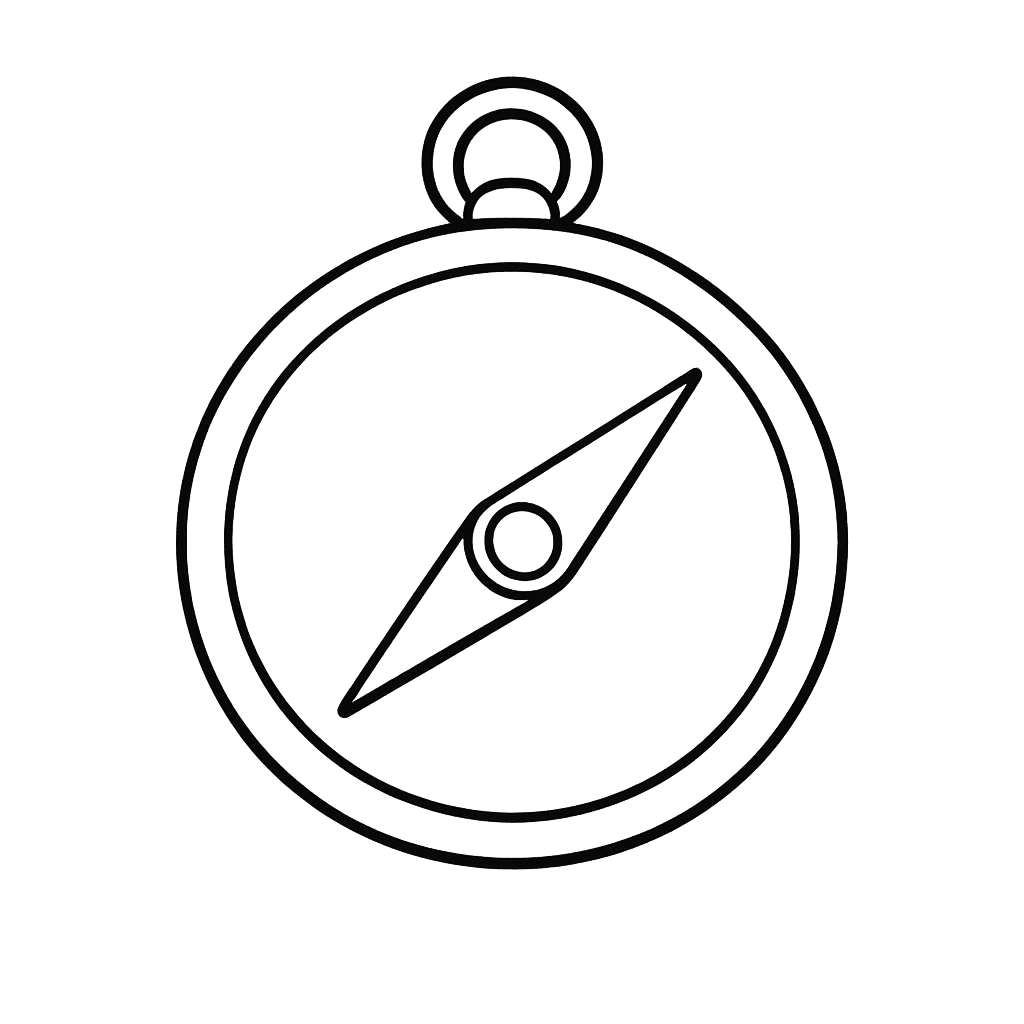 Free printable coloring page: Compass Simple, for ages 3-6